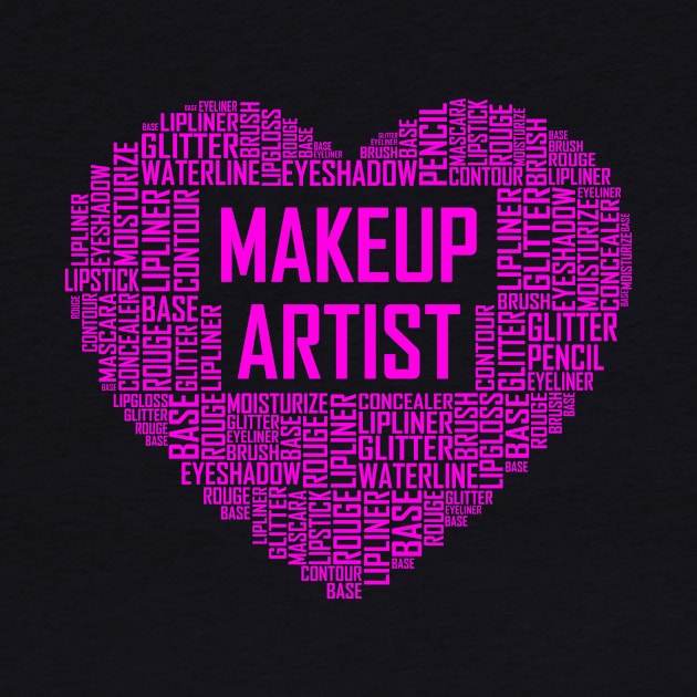 Makeup Artist Pink Heart by LetsBeginDesigns